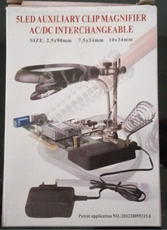 5LED Auxiliary Clip Magnifier AC/DC Interchangeable #MG16129-C  NEW UNUSED