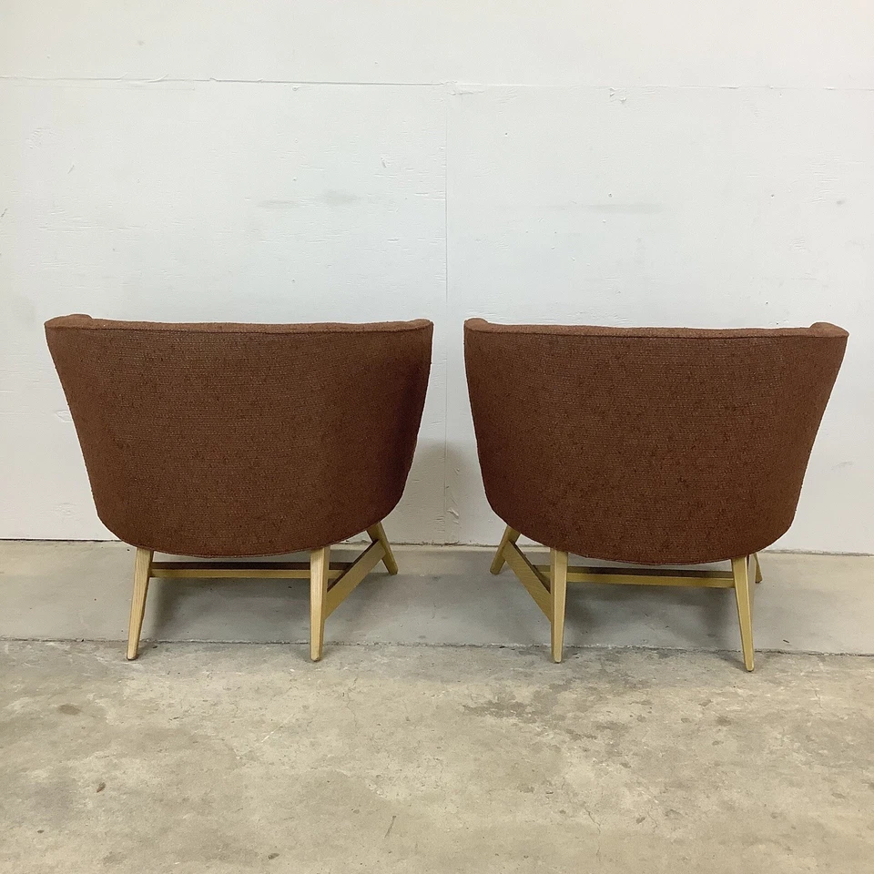 Pair Mid-Century Club Style Lounge Chairs - Image 3 of 4