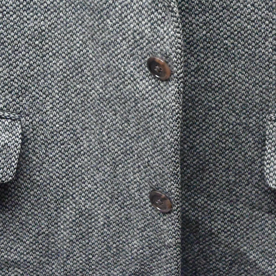 Chaqueta Blazer Abrigo Deportivo De Colección Años 90 44R Gris Tweed Hecho en EE. UU. Lana 2 Botones Foto 2 de 4