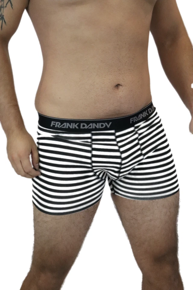 New Mens Frank Dandy SuperWear Boxer Brief Black White Strip XL XXL L - Image 3 of 4