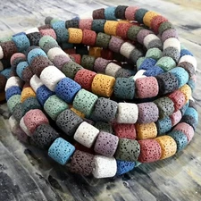 Natural Lava Column, 41pcs, 9-10.5x 9-10mm,  Free Postage Oz Seller