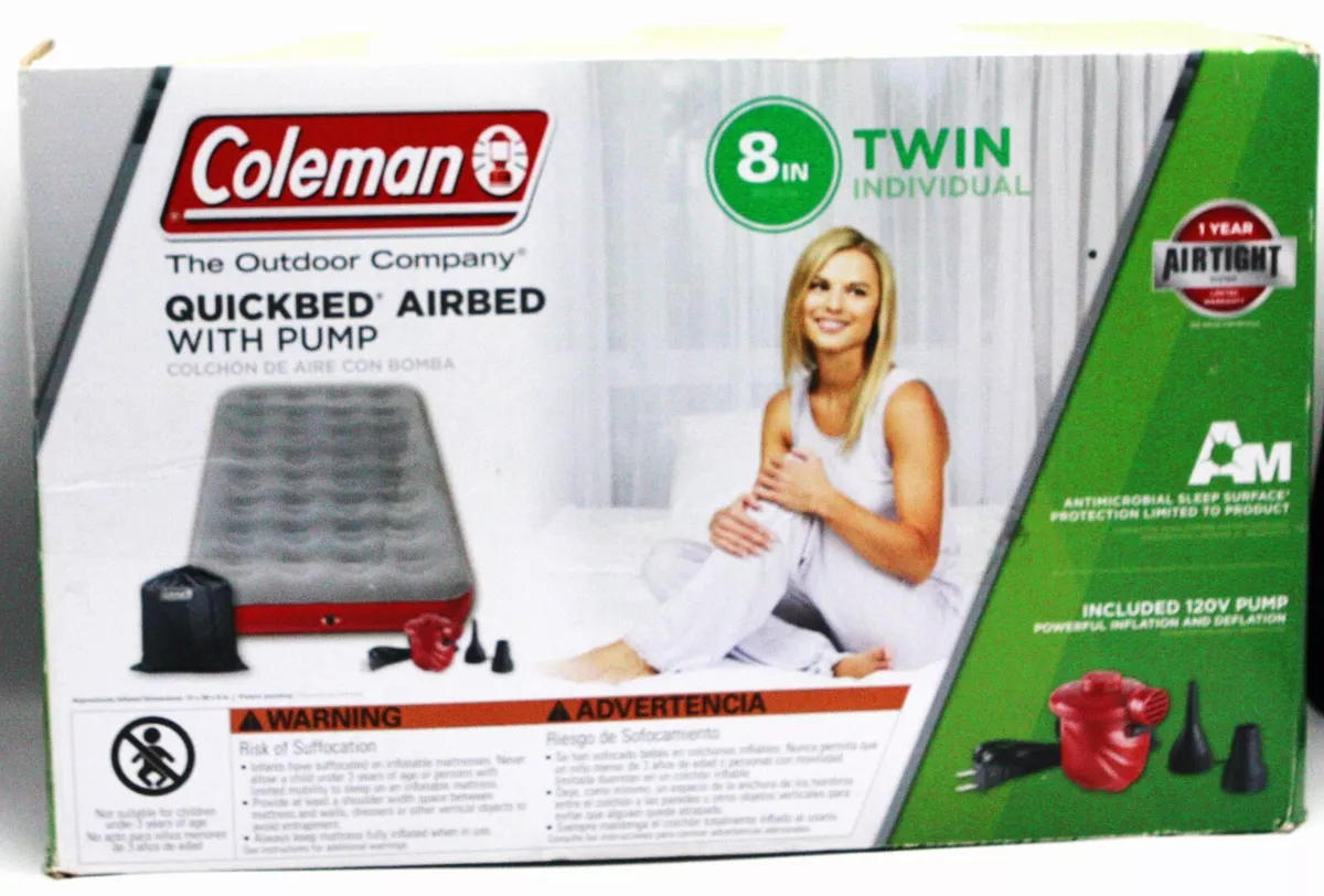 Coleman QuickBed Single High Air Mattress with Pump Twin Gray eBay