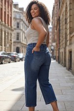 LANE BRYANT Womens Blue Denim Hi rise Skinny Capris Jeans Size 18 Flex Waist