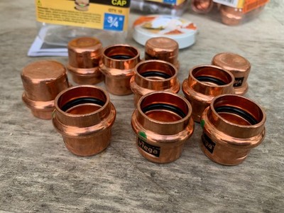 10 Piece Viega Pro Press 3/4'' Press Cap Copper Fittings #77450 Made In Germany