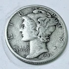 1943 D MERCURY DIME *90% SILVER, Circulated Coin, Free Shipping #6694