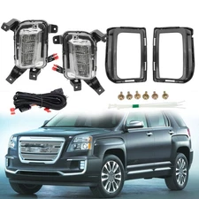 Bumper Fog Light Lamps W/Bracket Bezel Wiring Switch Kit For GMC Terrain 2016-17