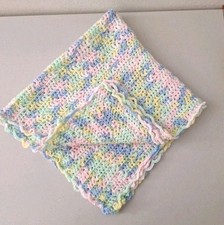 Handmade Baby Afghan or Throw Blanket Crochet 32 x 34 Multicolor NEW