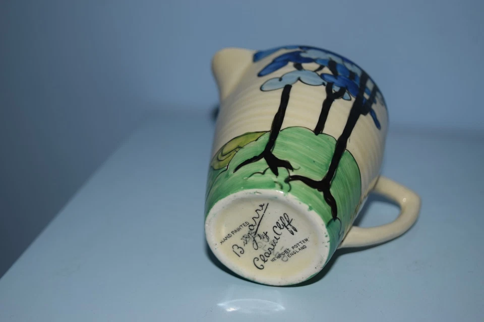 An extremely rare Clarice Cliff Lynton cream jug "Blue Firs" 1933 - image 4 of 4