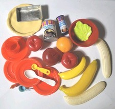 23 Pc Lot Vintage Plastic Play Food  Dishes Toy Kitchen Themed Assorted 80s 70s