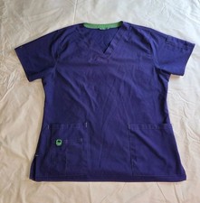 Carhartt Women's Force Cross-Flex V-Neck Scrub Top Purple Large
