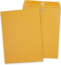6x9Inches Clasp Envelopes,100GSM Heavy Kraft Paper,Manilla 6x9 inches, Yellow 