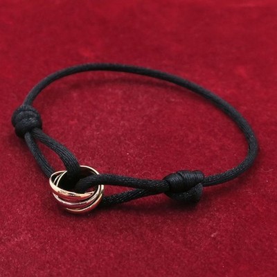 Cartier Trinity Cord Bracelet 750 YWPG Yellow Gold White Gold Pink