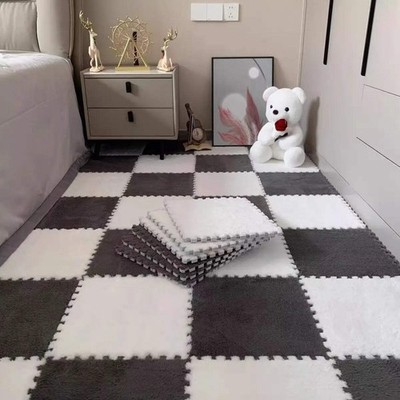 10 Teile 30*30 cm Kreatives Plüschpuzzle Schaumstoff Fußmatte Puzzle Teppich Warm Spielmatte In