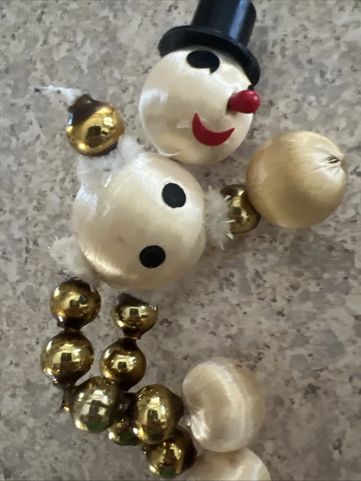 Par de enfeites vintage de boneco de neve -ANTIGO - Imagem 4 de 4