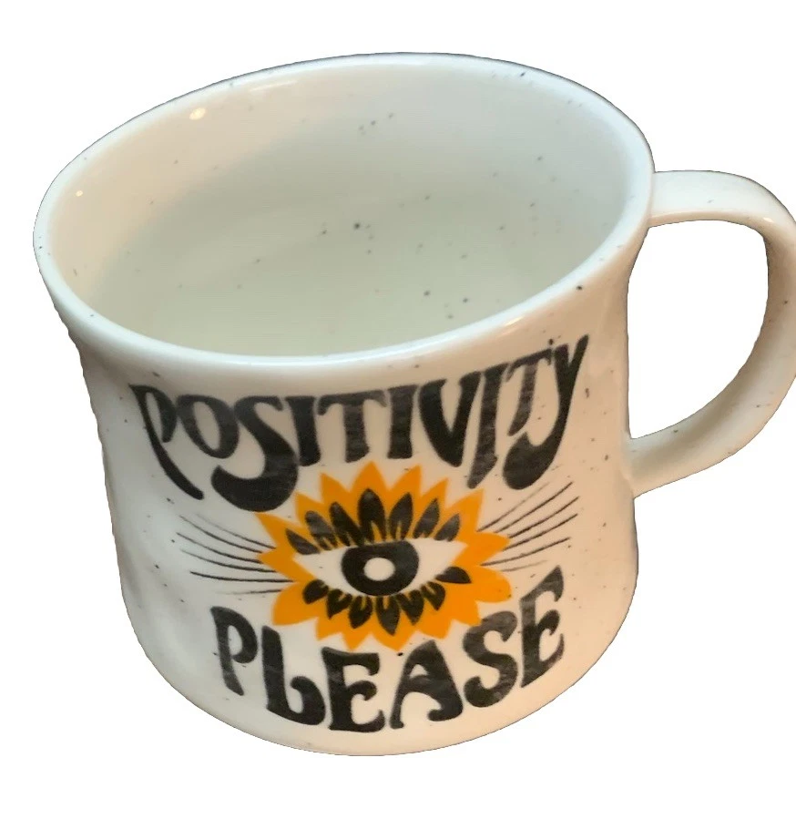 Taza Anthropologie "Positividad por favor" Dazey LA taza de café girasol/ojo de Horus Foto 2 de 4