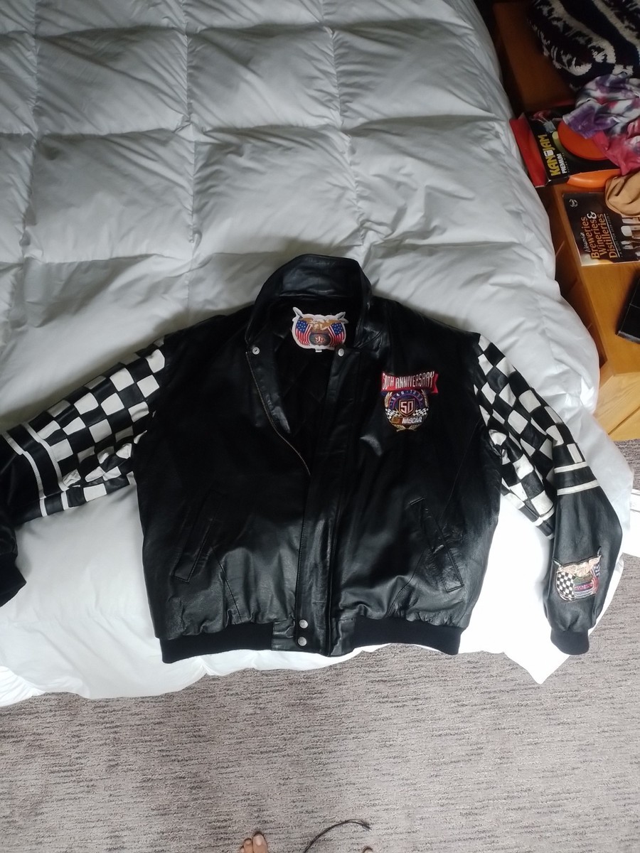 Vintage NASCAR 50th Anniversary Leather Jacket XL | eBay