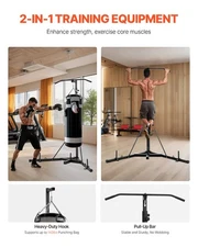 New 2 in 1 Punching Bag Stand, Steel Heavy Duty Workout Equipment, Adjustable
