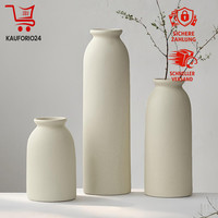 Vasen Set 3Er Keramik 25Cm Kleine Blumenvasen Dekor Orange Gelb Weiß