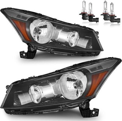 #ad 08 12 Honda Accord 4Dr Sedan Black Headlights Replacement LeftRight $99.95