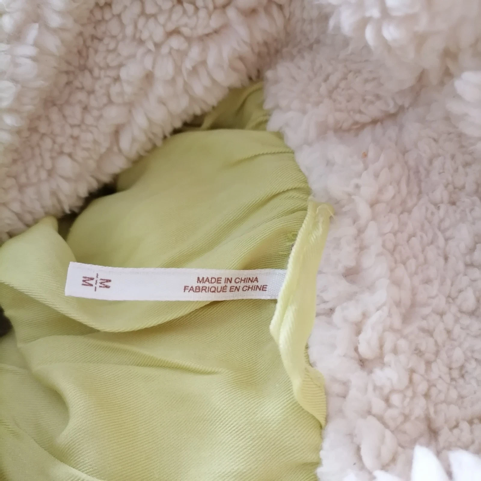 OFF WHITE Free People Felpa con Cappuccio e Zip Sherpa Donna Panna Spalla Goccia Morbida Pile Taglia M