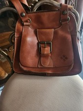 Brown Women's Shoulder Bag with Buckle Accent and Exterior Pocket