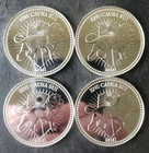 Lot of Four 2001 1oz Silver Rounds