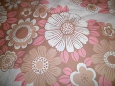 70s Fabric  Bettwäsche 2tlg  Heidi  Prilblumen creme beige  POP OP  ÄRA Vintage 