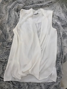 white chiffon sleeveless top