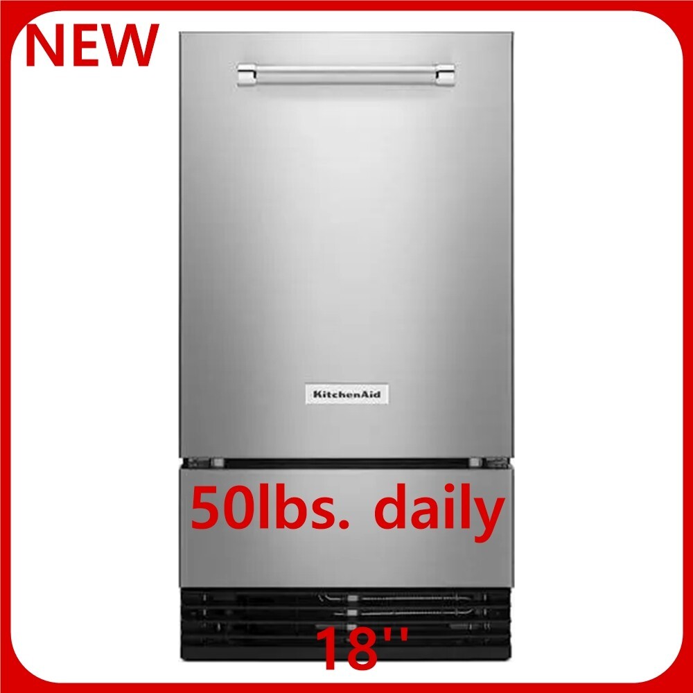 KitchenAid Ice Maker 18" Wide 50lb daily DropDoor Clear Ice