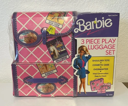 Vintage 1991 Barbie 3 Piece Luggage Play Set Mattel