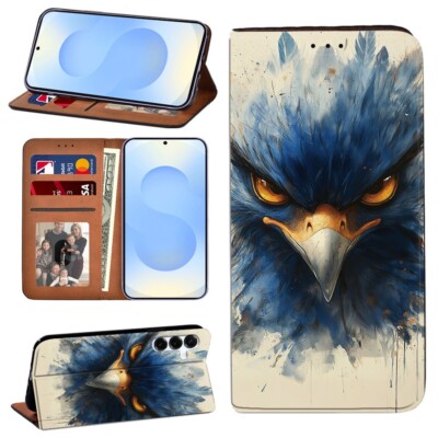 Passend für Samsung Galaxy S8/S9/S10/S21/S22/S23/S24/S25 Leder Ständer Handy Cover Case