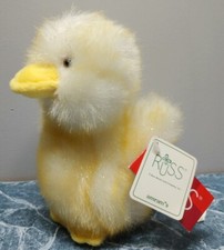 Russ Berrie Spring Chick-A-Loo Duck Easter Yellow Sparkle Plush 7" NWT New 