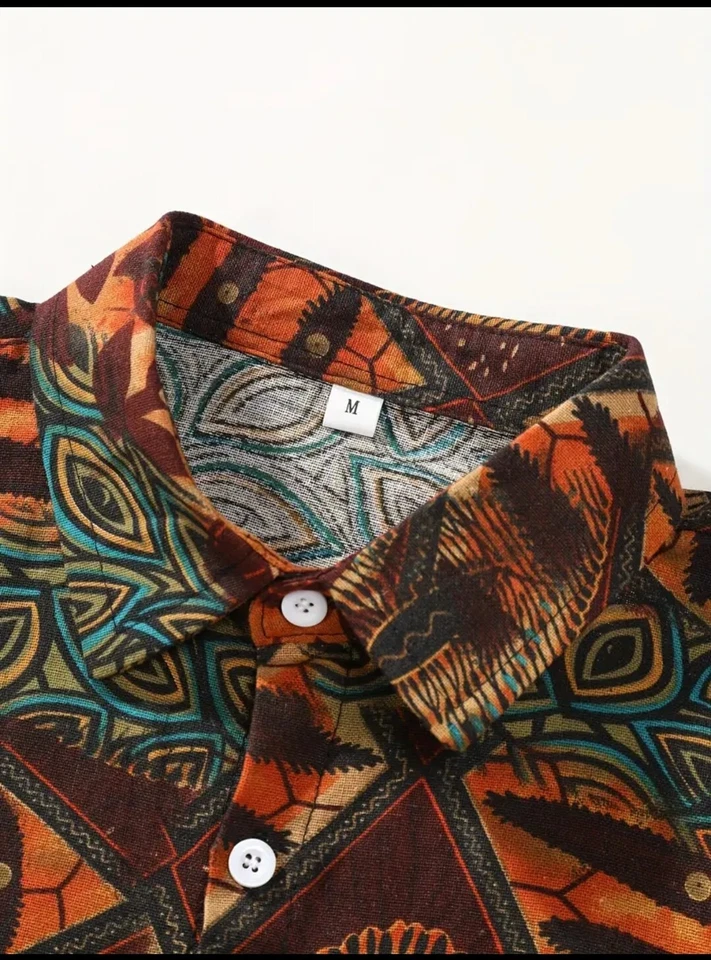 Men Clothes Fashion Outfit for Men Blouse Short Sleeve t-shirt men fashion - Image 3 of 4