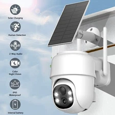 Wireless WiFi Solar Security Camera System Outdoor Home Night Vision 2K HD Cam