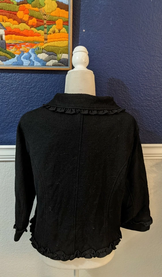 Mac & Jac Long Sleeve Collared Black Blazer Jacket Wool Blend Sz Extra Large XL - Image 4 of 4