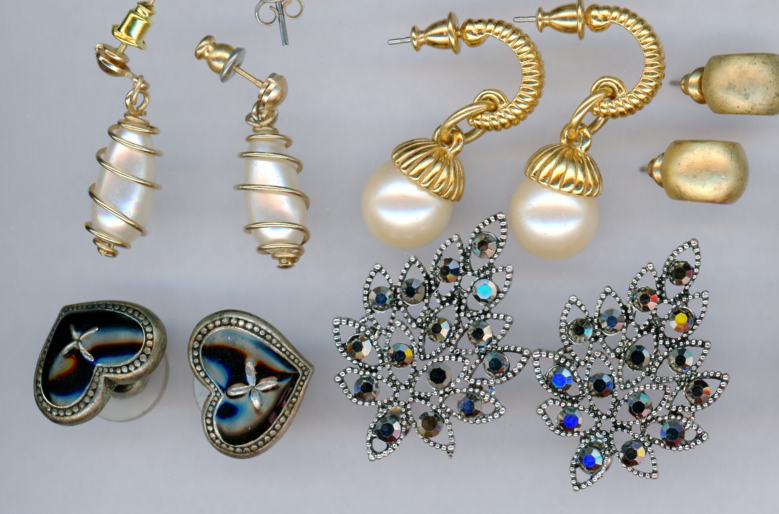 17 Pr. Earrings  Mostly Smaller Post Assorted Sty… - image 2