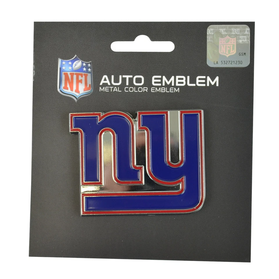 Licencia Oficial - NFL New York Giants 3D Auto Metal Color Emblema Foto 2 de 2