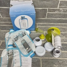 Kiinde Twist Pouches Box of 40(Opened)+Adapters and other accessories