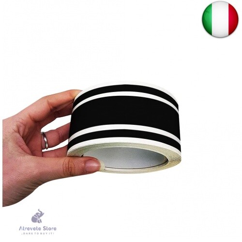 4R Quattroerre.it 10534 Trim Stripes Strisce Adesive per Auto, Nero, 3F 50 mm x
