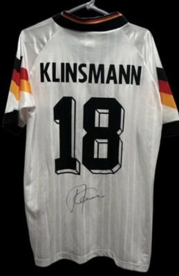 Chemise Dédicacée Jurgen Klinsmann – Allemagne 1992, Originale Et Signée