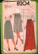 8204 Vintage Simplicity SEWING Pattern Misses Set of Top Stitched Skirt OOP Sew