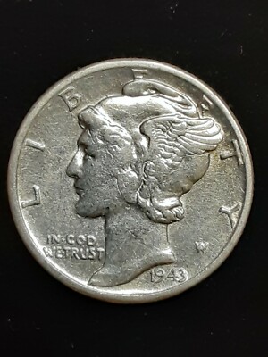 1943 Mercury Dime!! BEAUTIFUL Original Mint Luster! MIRROR PROOF LIKE! HG!! Phil