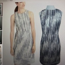 J Crew Dress|J Crew Italian Tweed Sheath Midi Dress Size 6 Color Blue/White