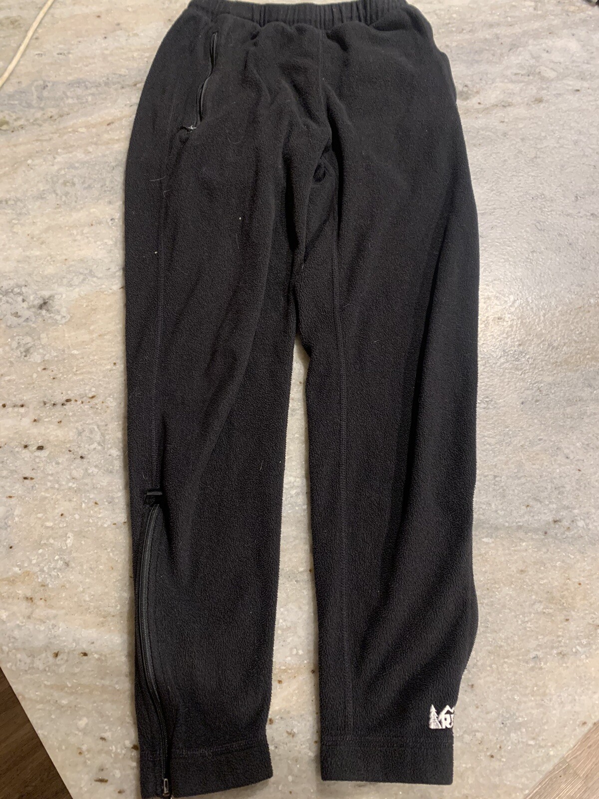 REI Black Fleece Pants Ankle Zip Polartec Snow Wind P… Gem