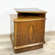 Tavolino antico stile art deco Comodino mobile vintage in legno modernariato