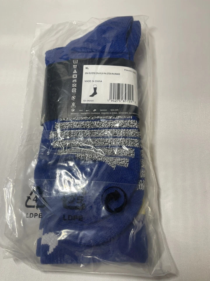 NBA Nike Auténtico Azul Calcetín Talla XL Hombres 12-15 Calcetines Hasta la Rodilla PAA433-495 S86 Foto 4 de 4