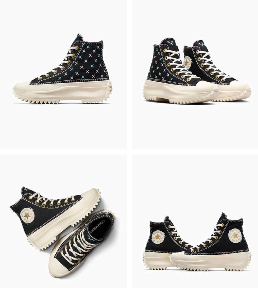 NEW Women's CONVERSE Run Star Hike Crafted Stitching Boots Shoes A08733C  Gold