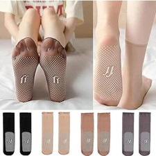 Non-Slip Crystal Glass Silk Socks Skin-Friendly Short Stockings