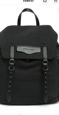 Rebecca Minkoff black nylon backpack REBECCA MINKOFF Black Utility Backpack Downtown Nylon  main image 3