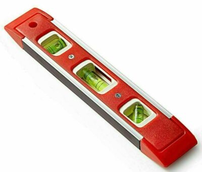MAGNETISCHE WASSERWAAGE 22,5cm 9'' TORPEDO LEICHTE KLEINE TASCHENZIEGEL WASSERWAAGEN